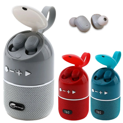 Portable Bluetooth Speaker With Wireless Sports Headphone
