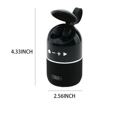Portable Bluetooth Speaker With Wireless Sports Headphone