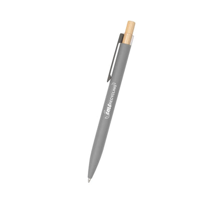 Recycled Aluminum Pen With Bamboo Plunger