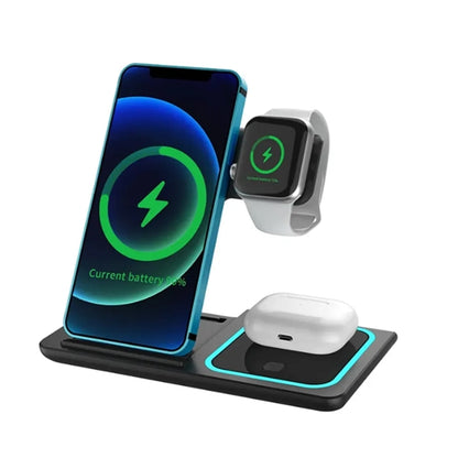 15W Wireless Charger 3 in 1 Fast Foldable Charging Station