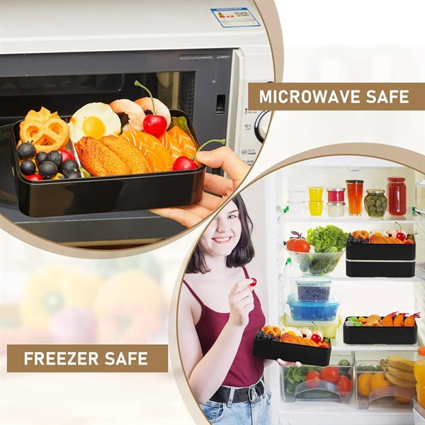 Leakproof Bento Box With Two Dividers