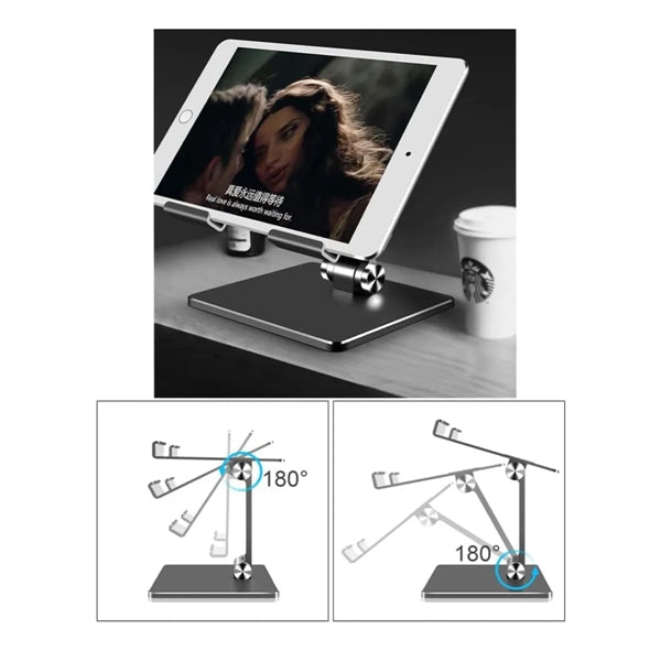 Adjustable Folding Desktop Phone Holder & Tablet Stand