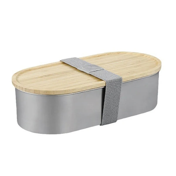 Stainless Steel Lunch Container With Wood Lid 24oz/30oz