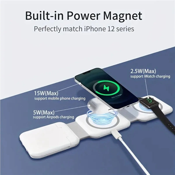 10 In 1 Foldable Magnetic Wireless Charge Data Cable Bag