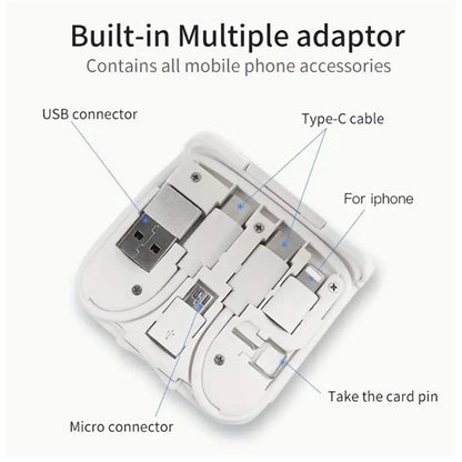 10 In 1 Foldable Magnetic Wireless Charge Data Cable Bag