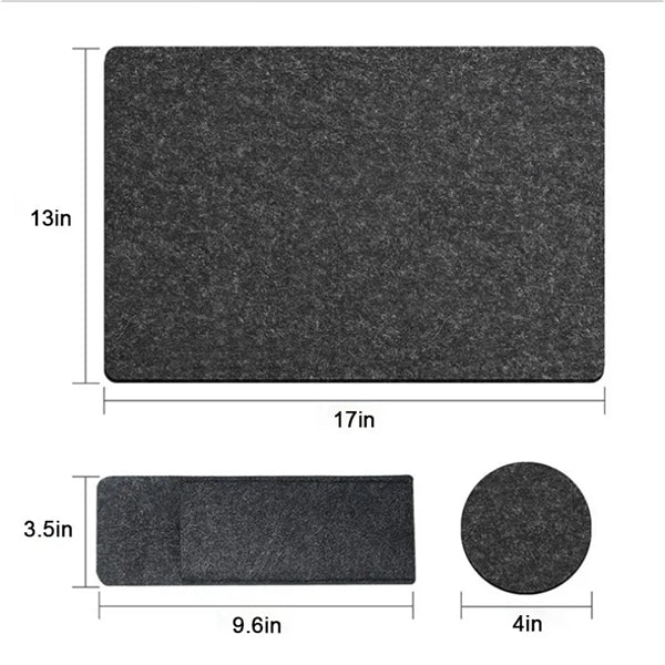 4 Sets Felt Placemat With Coasters And Cutlery Bag