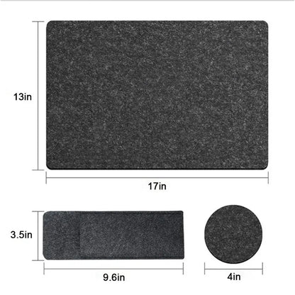 4 Sets Felt Placemat With Coasters And Cutlery Bag