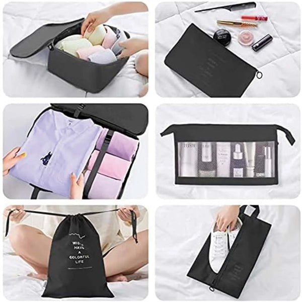 8pcs Waterproof Mesh Travel Luggage Packing Organizer