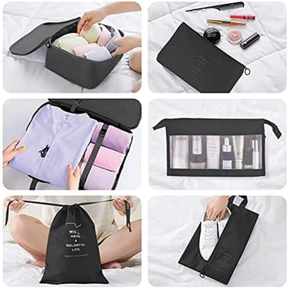8pcs Waterproof Mesh Travel Luggage Packing Organizer