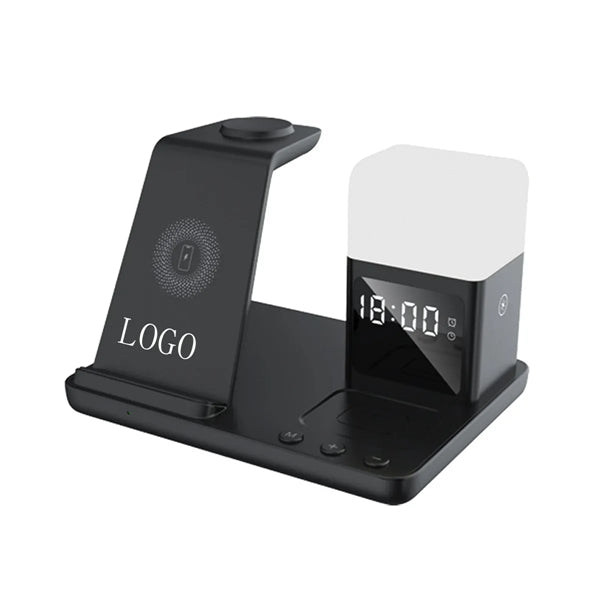 6 in 1 Charging Station With Alarm Clock And Night Light