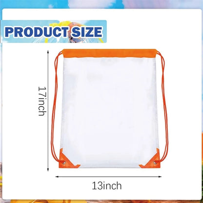 Muticolor Durable PVC  Adjustable Clear Drawstring Bagpack