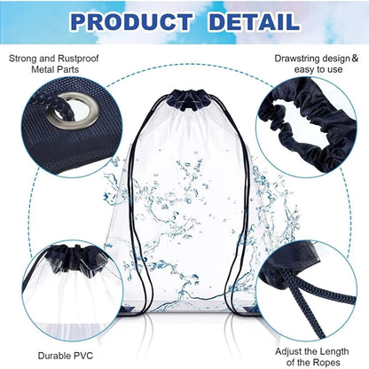 Muticolor Durable PVC  Adjustable Clear Drawstring Bagpack