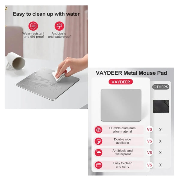 Aluminum Alloy Lite Executive Mouse Pad