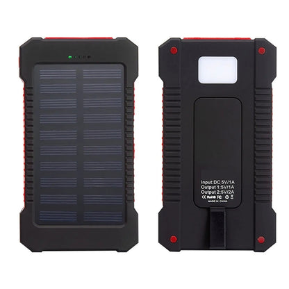 Portable 8000mAh Solar Charger with Flashlight & Compass