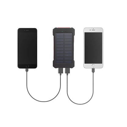 Portable 8000mAh Solar Charger with Flashlight & Compass