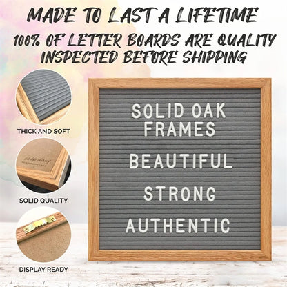 Wood Frame With Felt Letter Board