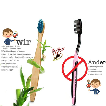 Natural Bamboo Toothbrushes(10pcs in a set)