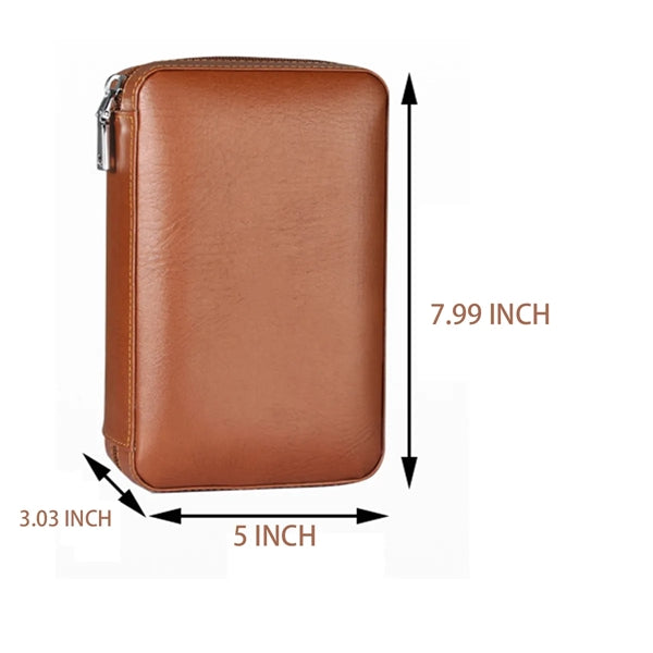 Portable Cigar Box Humidor Travel Leather Case Set