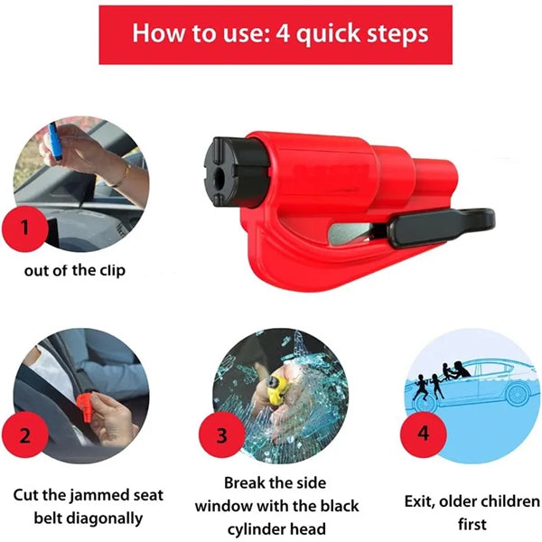 Car Escape Tool 2 in1 Seatbelt Cutter and Window Breaker