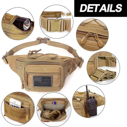 Tactical Fanny Pack Military Waist Bag Hip Belt Utility Fish