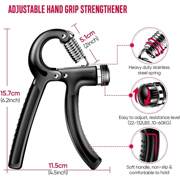 5 Pack Adjustable Resistance Grips Strengthener Kit