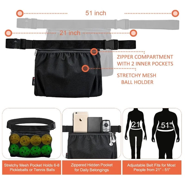 Tennis Ball Bag Pickleball Wasit Pouch Accessory