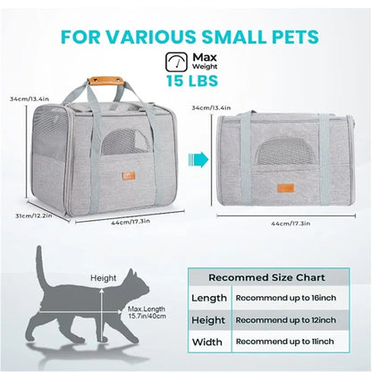 Portable Cat Soft Sided Pet Carrier Travel Dog