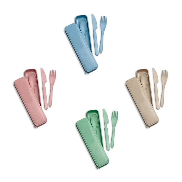 Eco-Friendly Wheat Straw Cutlery Set Travel Picnic Camping