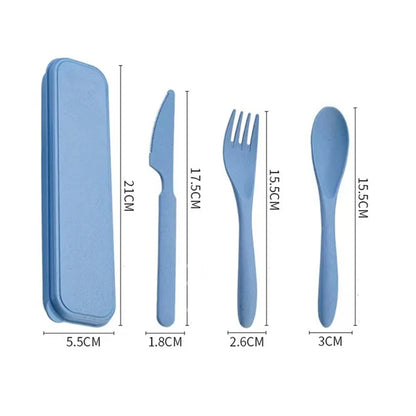 Eco-Friendly Wheat Straw Cutlery Set Travel Picnic Camping