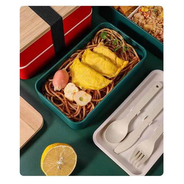 Premium Bento Bamboo Lunch Box with Compartments