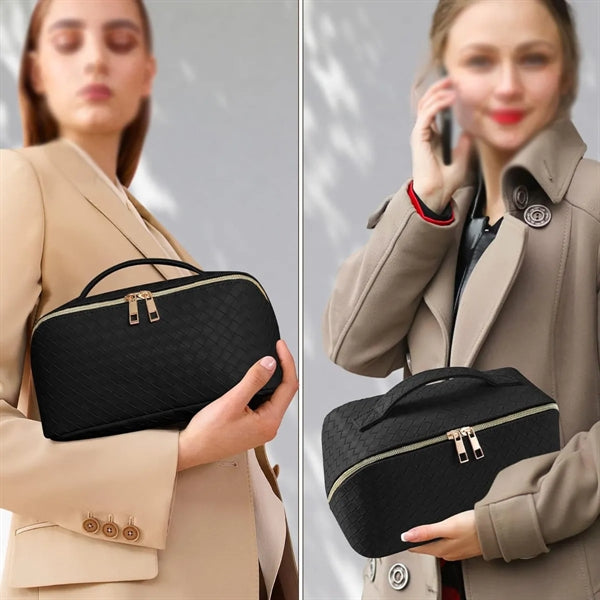 Large Capacity Travel Cosmetic Bag with Wide Opening