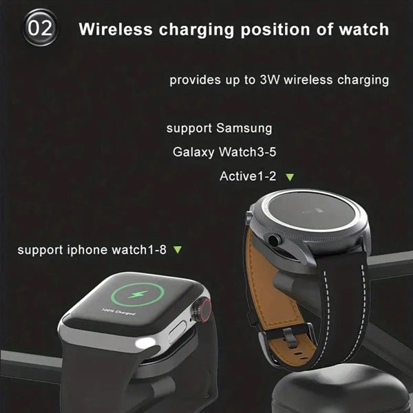 5 in 1 Fast Wireless Charger Stand Magnetic Charging Station