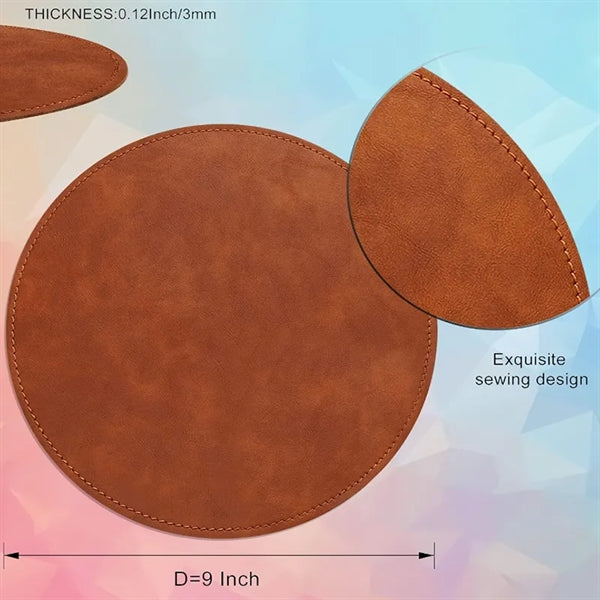 PU Leather Round Mouse Pad
