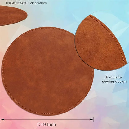 PU Leather Round Mouse Pad