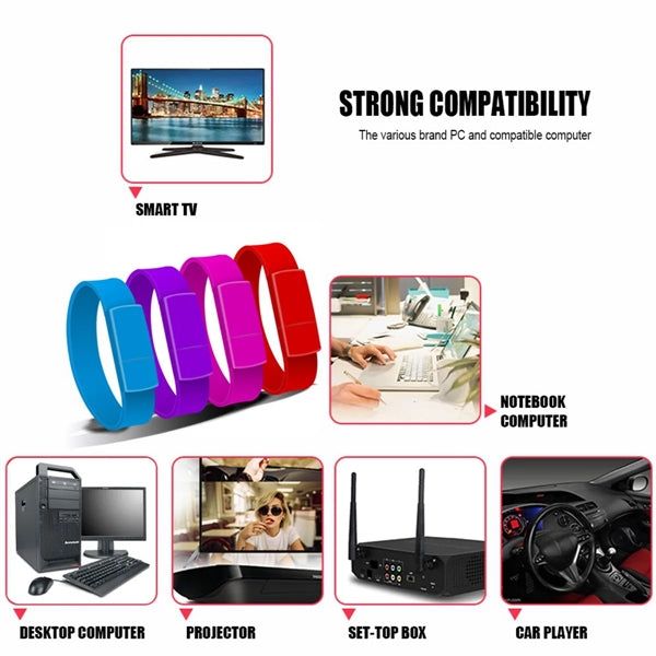 1GB Silicone Bracelet Wristband USB Flash Drive