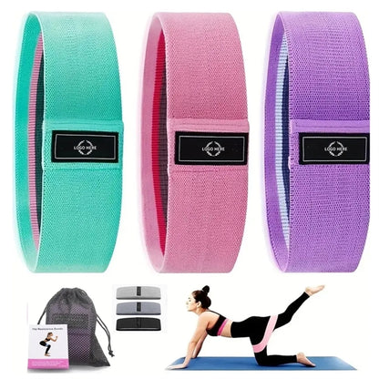 Non-Slip Fabric Resistance Bands Set of 3
