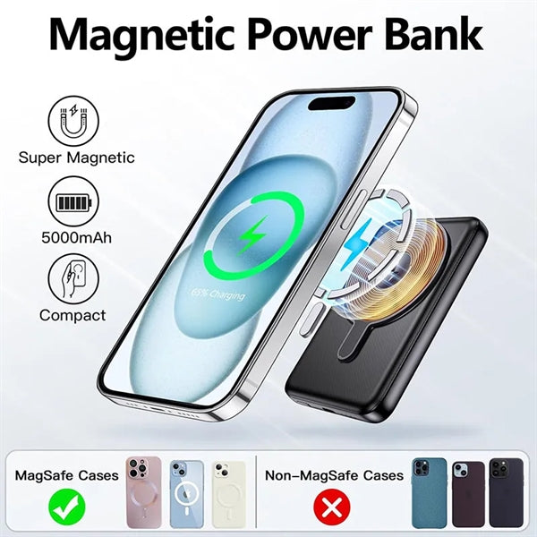 Wireless Portable Charger Magnetic Power Bank Battery Pack