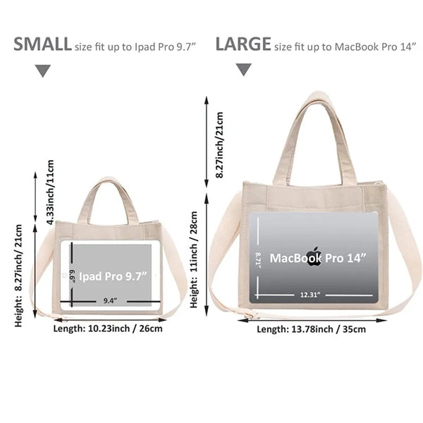 Tote Bag Aesthetic Corduroy Mini Travel Handbag Cross body