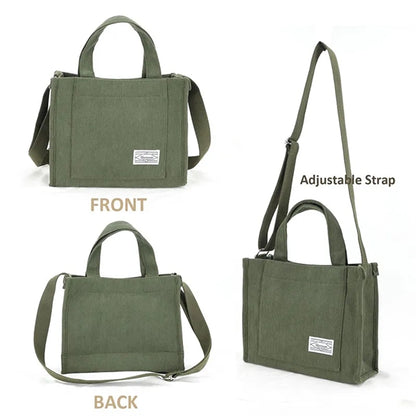 Tote Bag Aesthetic Corduroy Mini Travel Handbag Cross body