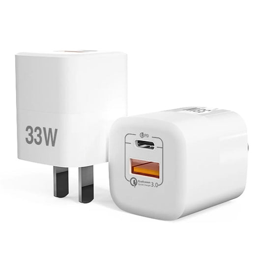 30W Dual Port Usb C Pd Charger Block Fast Compact