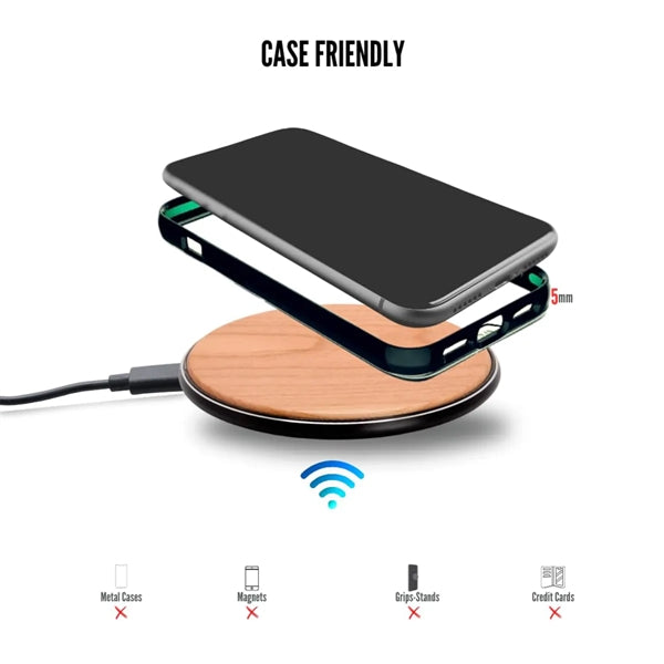 Wooden Round Wireless Charger