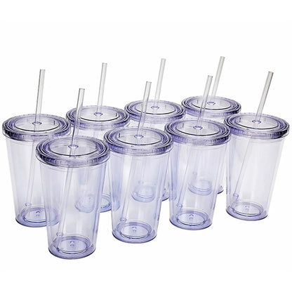 16Oz Classic Transparent Insulated Double Wall Tumbler Cup