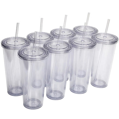 24Oz Classic Transparent Insulated Double Wall Tumbler Cup