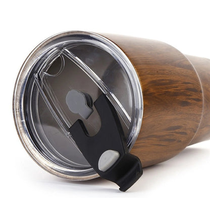 Stainless Steel Insulated Travel Mug Wood Style