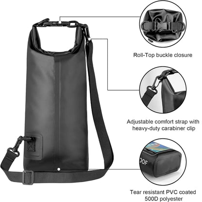Waterproof Dry Bag 2L Roll Top Storage Backpack