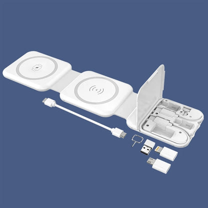 3-In-1 Wireless Charging Station Compact Cable Card
