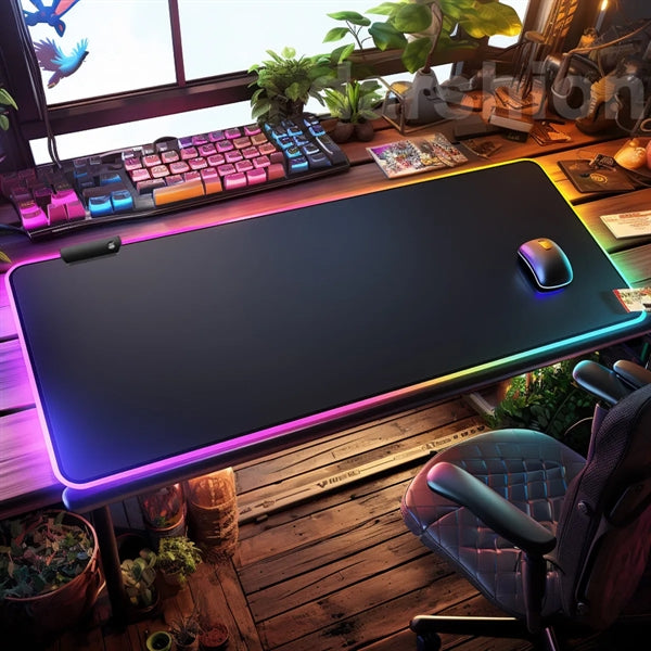Rgb Mouse Pad Gaming Desk Soft Oversized Glowing