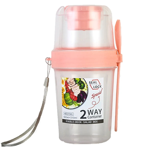 Doublelayer Salad Meal Shaker Cup