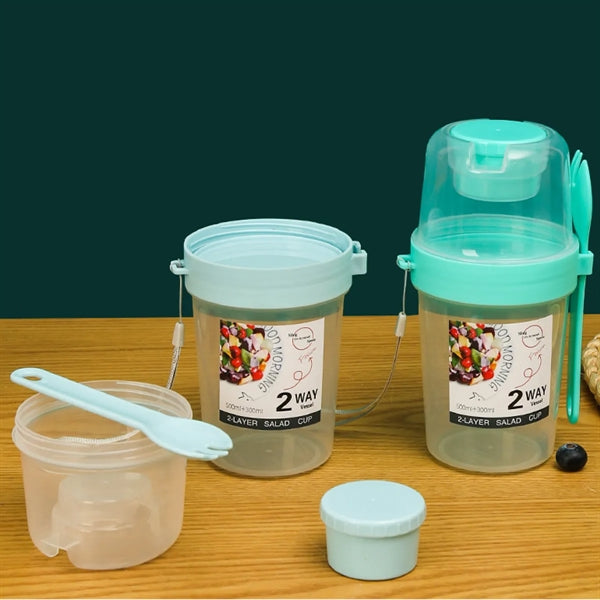 Doublelayer Salad Meal Shaker Cup
