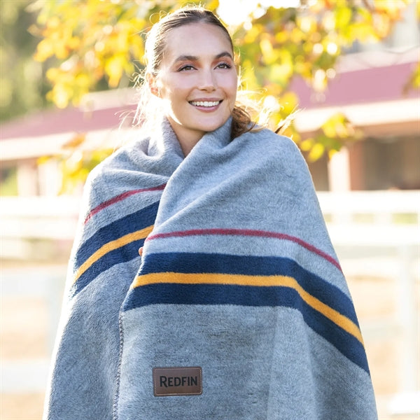 Oversized Recycled Cotton Chalet Stripe Blanket
